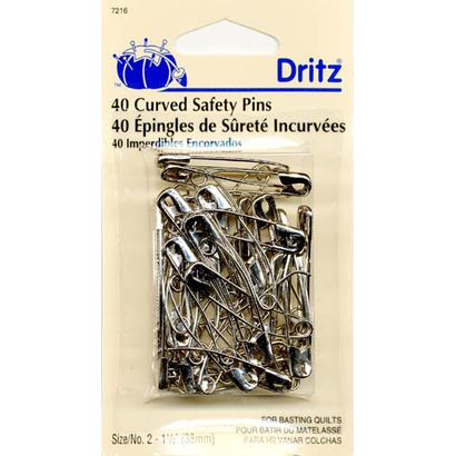 Curved safety pins