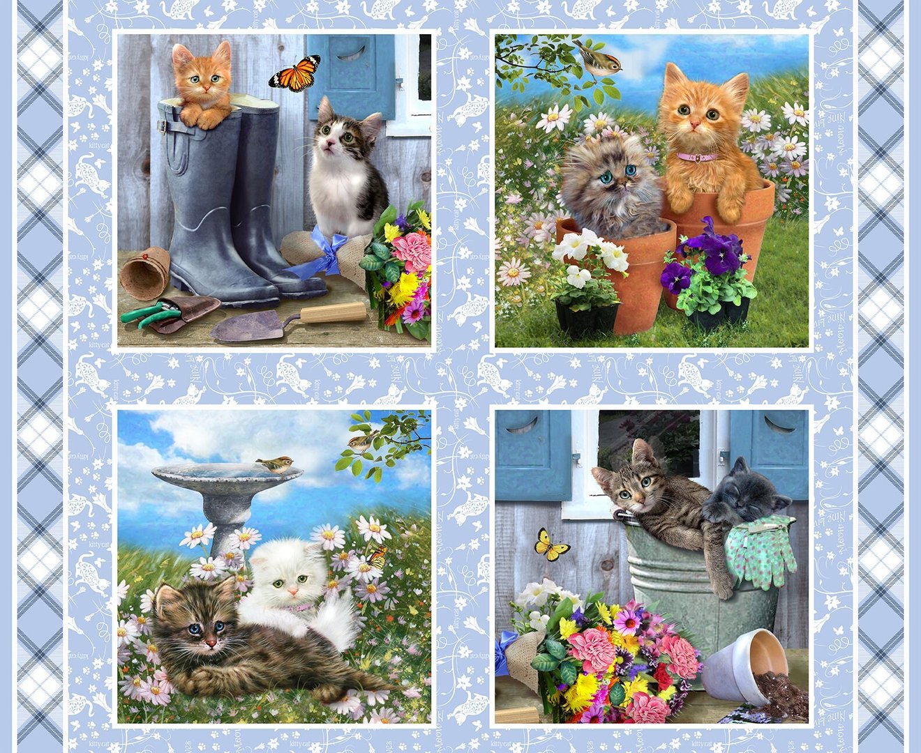 Kittens in the garden - panel