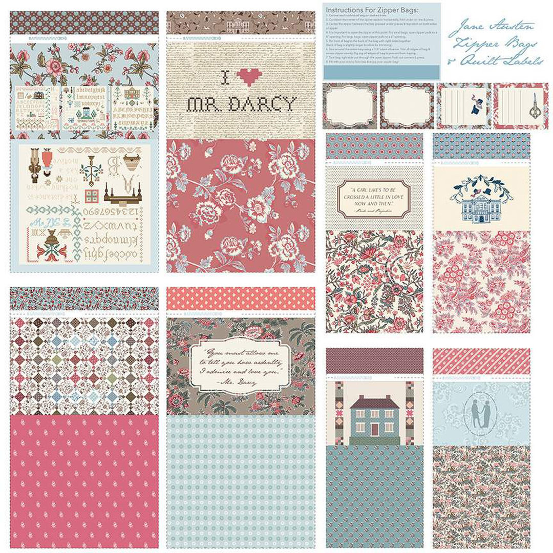 Home Decor Zipper bags and Quilt labels Panel