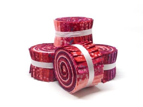 Batik mini jelly roll - red